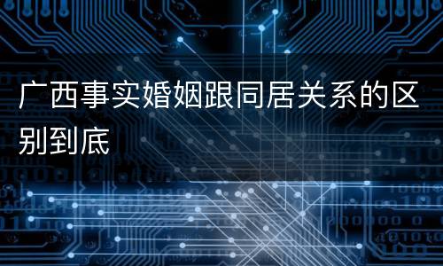 广西事实婚姻跟同居关系的区别到底