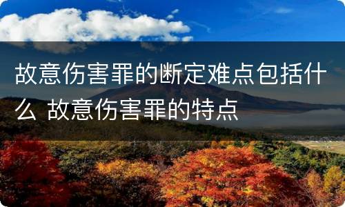 故意伤害罪的断定难点包括什么 故意伤害罪的特点