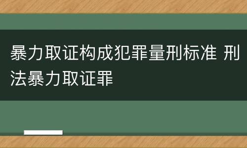 暴力取证构成犯罪量刑标准 刑法暴力取证罪