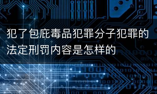 犯了包庇毒品犯罪分子犯罪的法定刑罚内容是怎样的