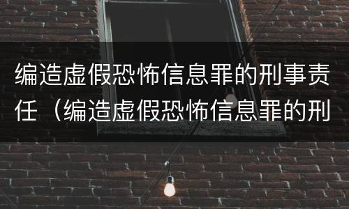 编造虚假恐怖信息罪的刑事责任（编造虚假恐怖信息罪的刑事责任）