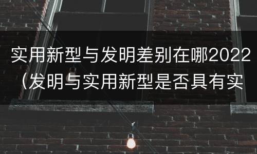 实用新型与发明差别在哪2022（发明与实用新型是否具有实用性）