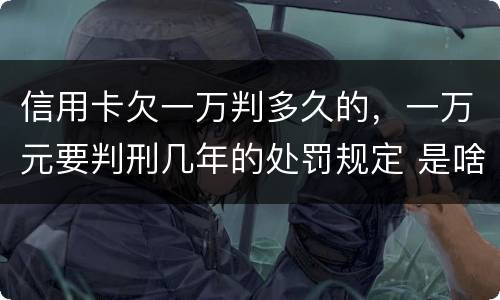 信用卡欠一万判多久的，一万元要判刑几年的处罚规定 是啥