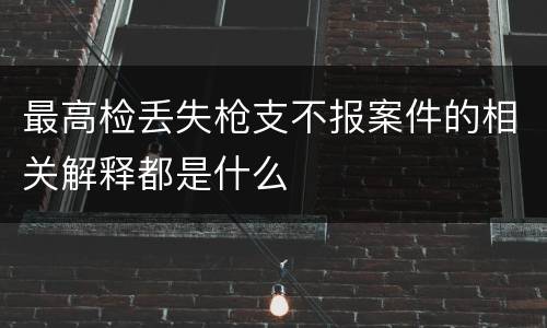 最高检丢失枪支不报案件的相关解释都是什么