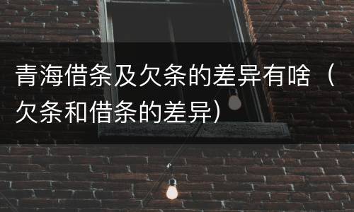 青海借条及欠条的差异有啥（欠条和借条的差异）