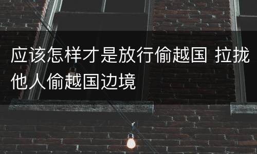 应该怎样才是放行偷越国 拉拢他人偷越国边境