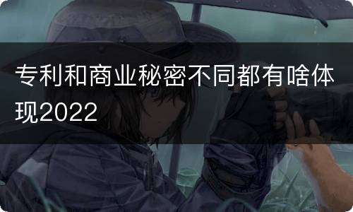 专利和商业秘密不同都有啥体现2022