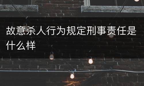 故意杀人行为规定刑事责任是什么样