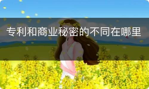 专利和商业秘密的不同在哪里