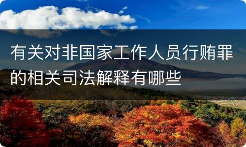 有关对非国家工作人员行贿罪的相关司法解释有哪些