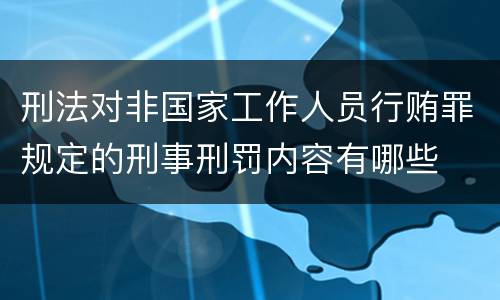 刑法对非国家工作人员行贿罪规定的刑事刑罚内容有哪些