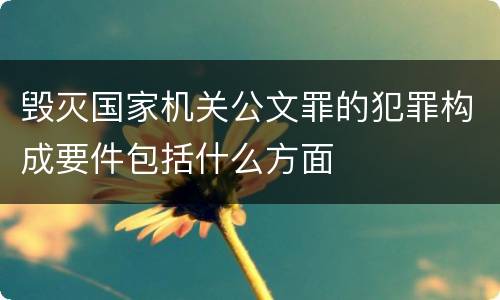 毁灭国家机关公文罪的犯罪构成要件包括什么方面