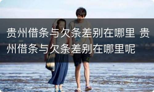 贵州借条与欠条差别在哪里 贵州借条与欠条差别在哪里呢