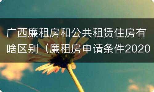 广西廉租房和公共租赁住房有啥区别（廉租房申请条件2020广西）