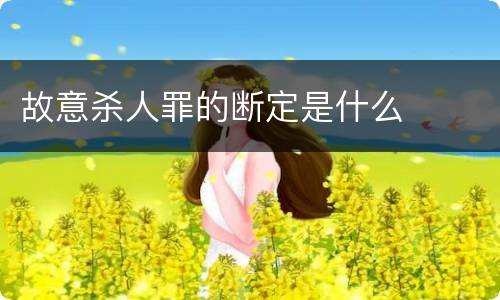 故意杀人罪的断定是什么