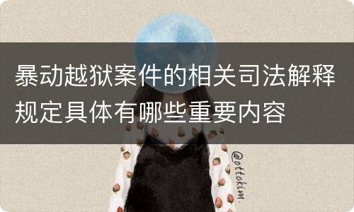 暴动越狱案件的相关司法解释规定具体有哪些重要内容