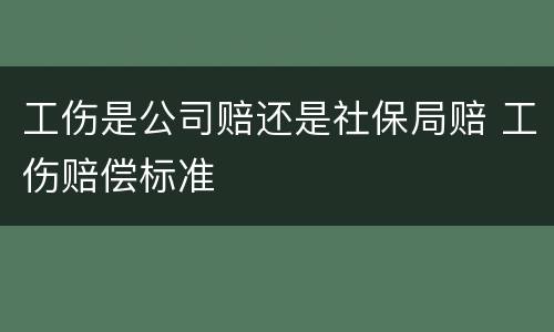工伤是公司赔还是社保局赔 工伤赔偿标准