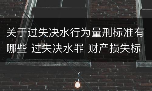 关于过失决水行为量刑标准有哪些 过失决水罪 财产损失标准