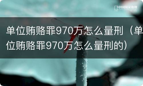 单位贿赂罪970万怎么量刑（单位贿赂罪970万怎么量刑的）