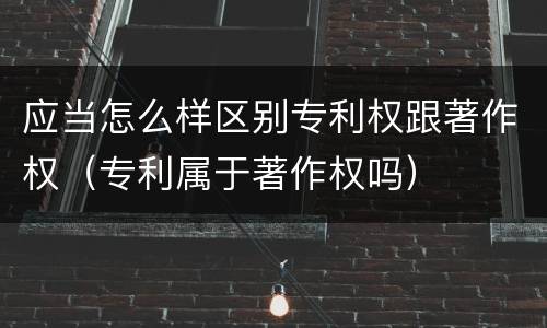 应当怎么样区别专利权跟著作权（专利属于著作权吗）