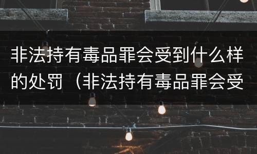 非法持有毒品罪会受到什么样的处罚（非法持有毒品罪会受到什么样的处罚和惩罚）