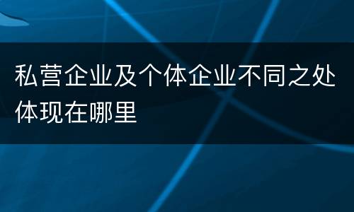 私营企业及个体企业不同之处体现在哪里