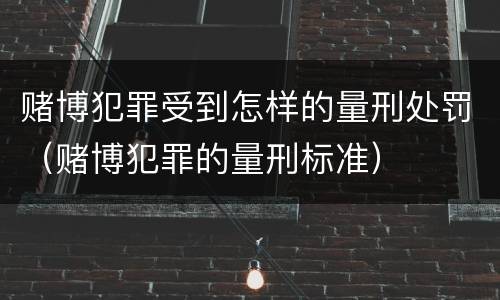 赌博犯罪受到怎样的量刑处罚（赌博犯罪的量刑标准）