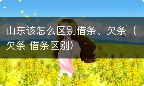 山东该怎么区别借条、欠条（欠条 借条区别）
