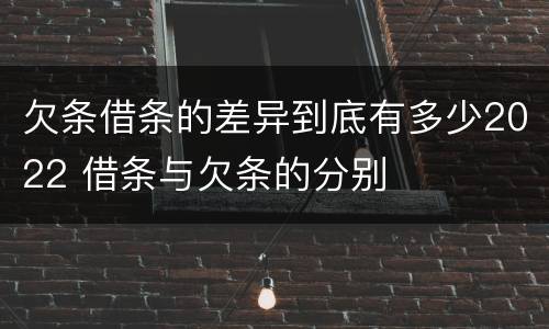欠条借条的差异到底有多少2022 借条与欠条的分别
