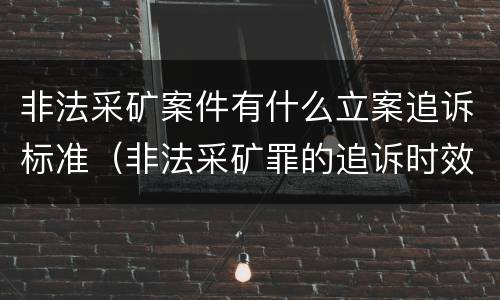 非法采矿案件有什么立案追诉标准（非法采矿罪的追诉时效）