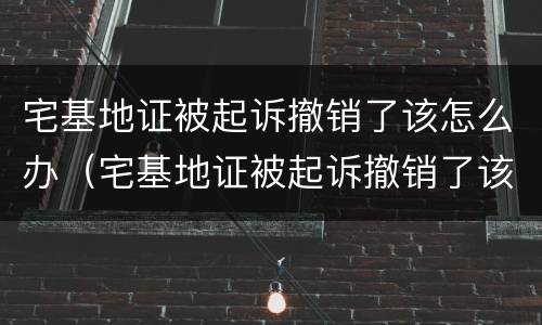 宅基地证被起诉撤销了该怎么办（宅基地证被起诉撤销了该怎么办理）
