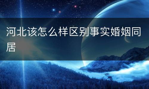 河北该怎么样区别事实婚姻同居