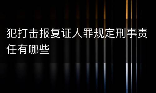 犯打击报复证人罪规定刑事责任有哪些