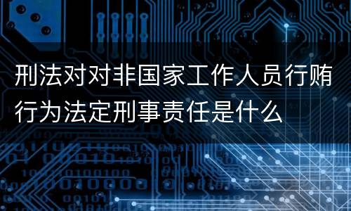 刑法对对非国家工作人员行贿行为法定刑事责任是什么