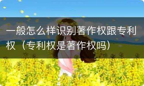 一般怎么样识别著作权跟专利权（专利权是著作权吗）