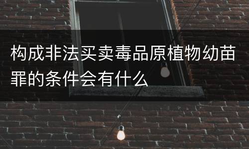 构成非法买卖毒品原植物幼苗罪的条件会有什么