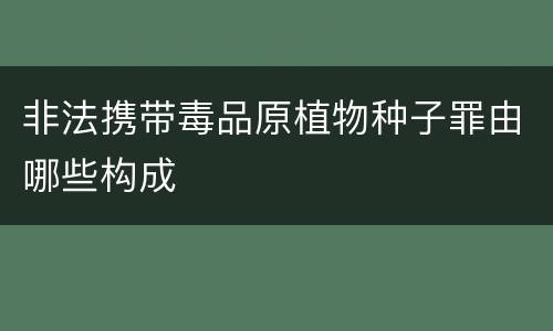 非法携带毒品原植物种子罪由哪些构成