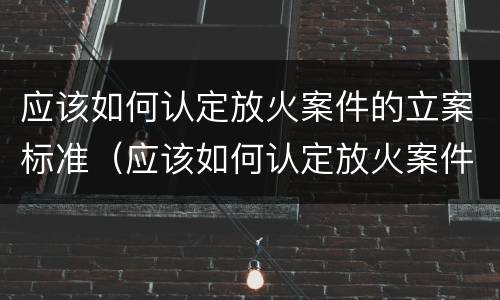 应该如何认定放火案件的立案标准（应该如何认定放火案件的立案标准规定）