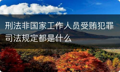 刑法非国家工作人员受贿犯罪司法规定都是什么
