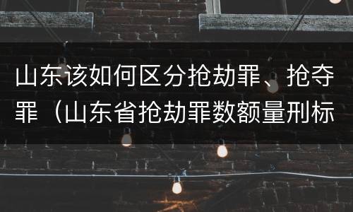 山东该如何区分抢劫罪、抢夺罪（山东省抢劫罪数额量刑标准）