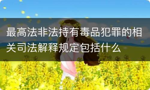 最高法非法持有毒品犯罪的相关司法解释规定包括什么