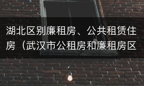 湖北区别廉租房、公共租赁住房（武汉市公租房和廉租房区别）