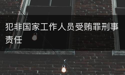 犯非国家工作人员受贿罪刑事责任