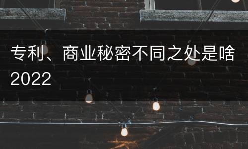 专利、商业秘密不同之处是啥2022