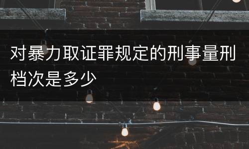 对暴力取证罪规定的刑事量刑档次是多少