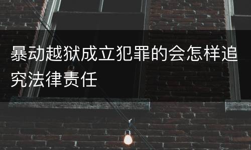 暴动越狱成立犯罪的会怎样追究法律责任