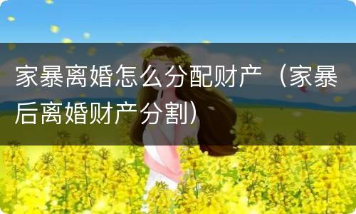 家暴离婚怎么分配财产（家暴后离婚财产分割）