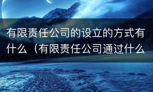 有限责任公司的设立的方式有什么（有限责任公司通过什么方式设立）