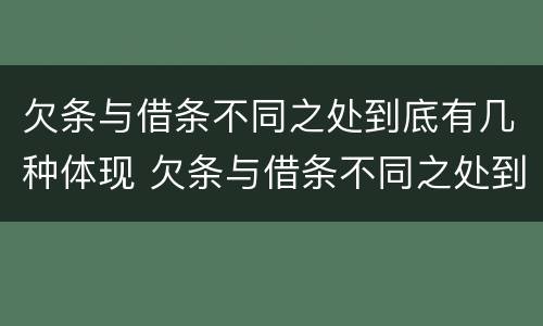 欠条与借条不同之处到底有几种体现 欠条与借条不同之处到底有几种体现法律效力