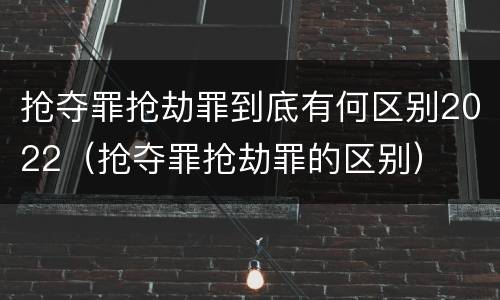 抢夺罪抢劫罪到底有何区别2022（抢夺罪抢劫罪的区别）
